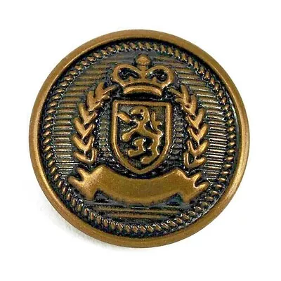 Military Coat Of Arms Shield & Crown Sewing Buttons Antique Gold 4 Sizes MB3 • £2.50