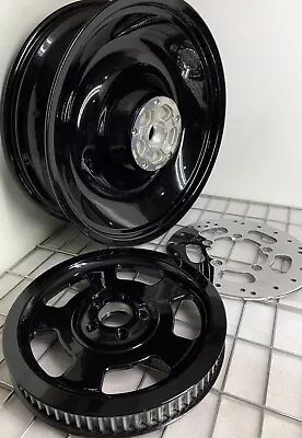 $699 • Buy Harley V-Rod Gloss Black VRSCA REAR 2001 -06 WHEEL PULLEY ROTOR VROD (EXCHANGE)
