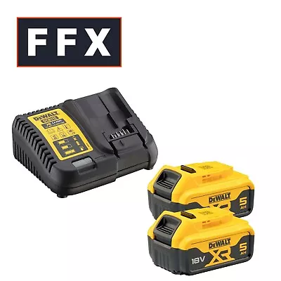 DeWalt DCB184 DCB115 2x 5Ah 18V XR Li-Ion Twin Battery Pack And Battery Charger • £138.63