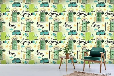 3D Spring Car Seamless Self-adhesive Removable Wallpaper Murals Wall 43 • $26.10