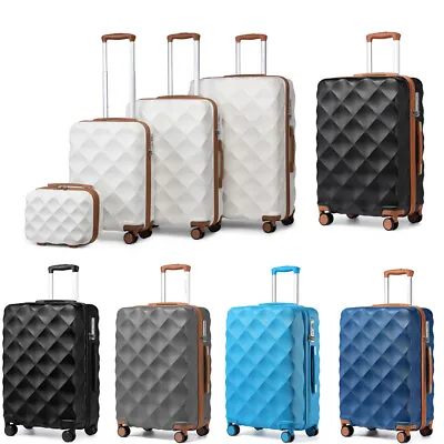 13/20/24/28Inch Hard Shell Suitcase Set Lightweight 4 Wheels ABS+PC Hand Luggage • £39.79