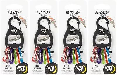 Nite Ize KeyRack+ W/ Plastic Mini S-Biners - Black (4-Pack) • $23.84