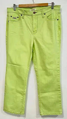 $27.50 • Buy Z.Cavaricci Authentic Vintage Jeans Lime Green Straight Leg 35x27 EUC Womens 12