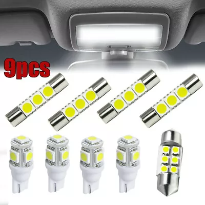 9pcs White LED Car Interior Lights Package Kit License Plate Light Dome Map Lamp • $15.50