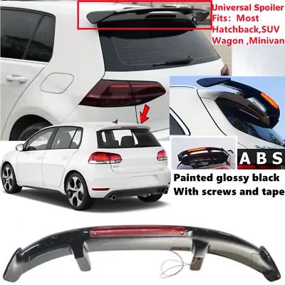 Universal Gloss Black Rear Roof Spoiler Wing W/Light For VW GTI MK6 2010-2014 • $86.48