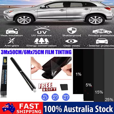 Window Tint Film VLT 5% 20% 35% 50% Black Roll Car Auto Home House Tinting Tool • $19.98