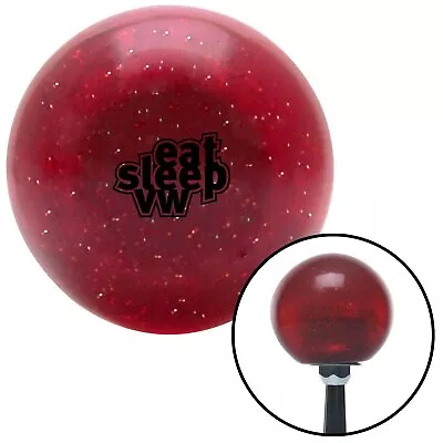 Black Eat Sleep VW Red Metal Flake Shift Knob W/ M16x1.5 Insert Shifter Auto • $59.95