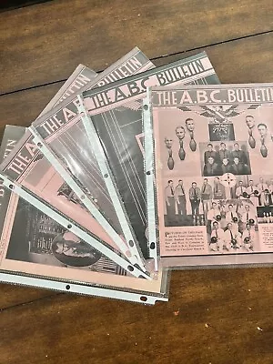 The ABC BULLETIN Vintage Bowling Magazine.  5 Total Ranging From 1937 To 1939. • $32