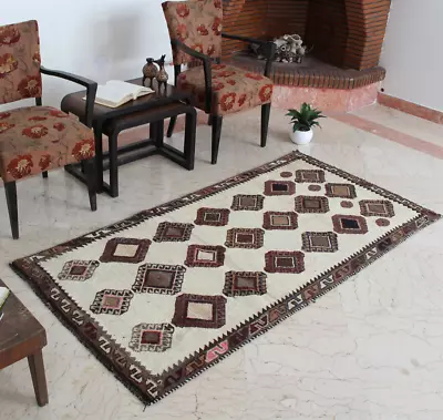 3x6 Vintage Hand Knotted Traditional Geometric Wool Morrocan Runner Area Rug • $245