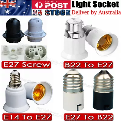 1-10Pcs E14 B22 Socket Bulb Holder E27 Screw Edison Fitting Light Socket Adapter • $11.99