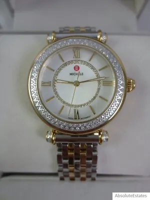 NEW Michele Two Tone Diamond Caber Mid Ladies Watch MWW16E000001 Box NWT NIB • $1399.99