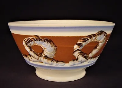 RARE 1800s CABLE Or EARTHWORM TEA BOWL MOCHAWARE PEARLWARE STAFFORDSHIRE MINT • $850