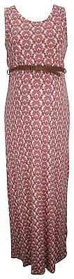 Ex-Store Maternity Tile Print Belted Maxi Dress Pink • $23.61