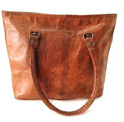 Handmade Goat Leather Shoulder Bag BUCKET Handbag Shopping Billy Goat Designs • $77.42