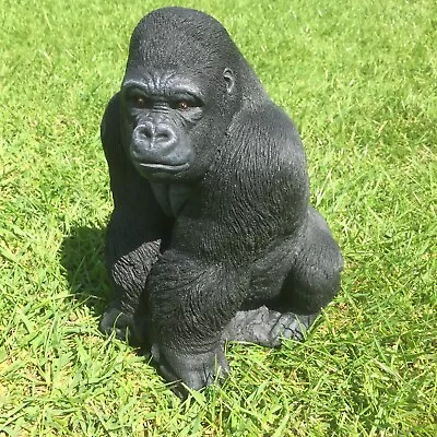 Silverback Gorilla - Painted Stone Garden Ornament - Gorilla179 • £35