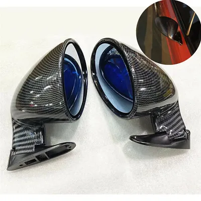 2x F1 Style Carbon Fiber Look Universal Racing Car Side Wing Rearview Mirrors • $71.90
