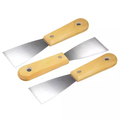 Putty Taping Paint Scraper 2  Steel Blade Bamboo Handle For Wall Floor Tile 3pcs • $13.28