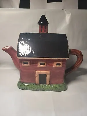 Sakura Warren Kimble Red Barn Teapot/Cooke Jar Vintage 2000 Hand Painted Kitchen • $15