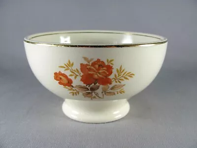 Universal Potteries Orange Roses Cranberry Serving Bowl 5-1/4  Rose UNI110 • $45