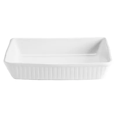 White Ceramic Large 33cm Roasting Dish Oven Baking Chicken Meat Tray Roaster Pan • £20