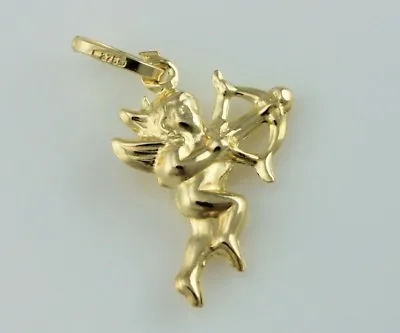 9ct Yellow Gold Cupid Love Angel Charm / Pendant • £42.99