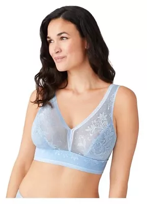 WACOAL Net Effect Wire Free 810340 Bra Chambray Blue 42 • $18