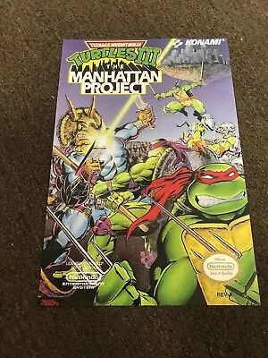 Teenage Mutant Ninja Turtles III Manhattan NES Nintendo Video Game Poster 12x18 • $8.99