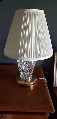 Vintage Waterford Crystal And Crescent Brass 12  Table Lamp. • $185