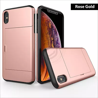 For IPhone X XS Max XR IPhone 8 Plus 7 Plus SE2020 Wallet Card Holder Case Cover • $8.95