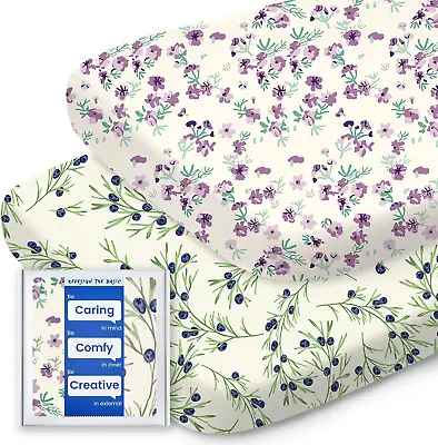 Cradle Sheets Fitted 18 X 36 Buttery Soft Bassinet Fitted Sheets 2 Pack Univers • $16.81