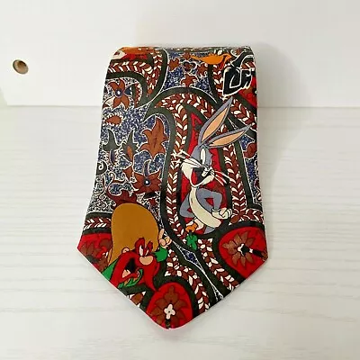 Looney Tunes Mania Paisley Design Men's Tie - Bugs - Marvin The Martian - Speedy • $8.60