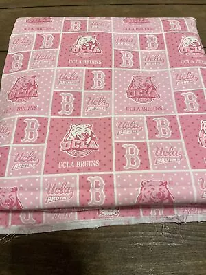 Pink Ucla Bruins 44” X 180” Sykel Cotton Fabric Bb14 • £77.09