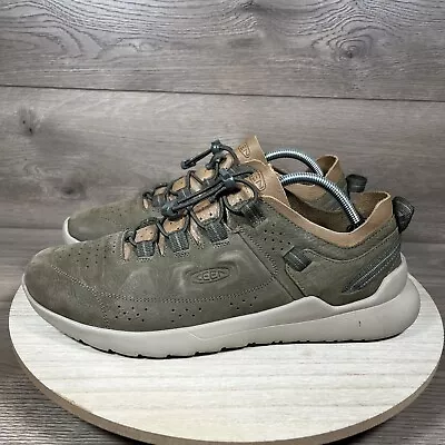 Keen Highland Olive Green Brown Leather Hiking Walking Shoes Mens Size 11.5 • $49.99