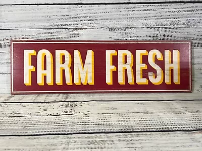 Red Shed 24 X7  Farm Fresh Wood RED/YELLOW Distressed Indoor Sign - NEW • $12.99