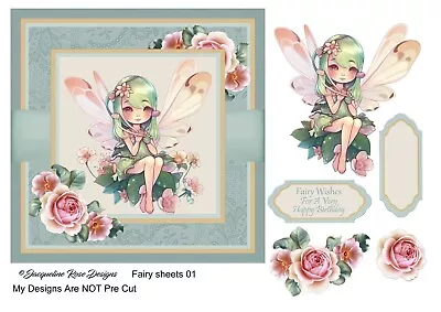 Fairy Sheets 01 Decoupage 1 X A4 Sheet Not Die-Cut • £2.70