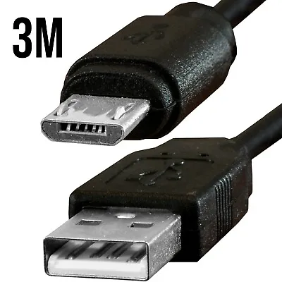 2.0 USB Type A Male To MICRO B Cable Lead Wire PS4 XBOX Controller Charger 3m • £4.48