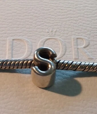 £15 • Buy Pandora Pave Initial Letter S Charm Bead 925 Ale