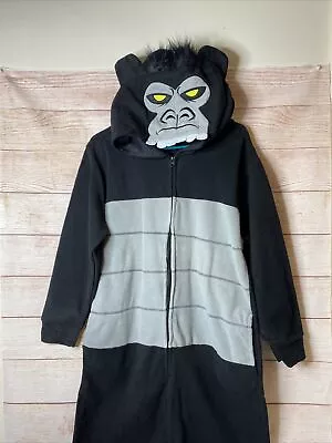 Fleece Black And Gray Gorilla Jumpsuit Adult Size Small • $21.95