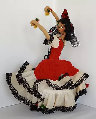 Vintage Layna Lady Flamenco Dancer Cloth Character Doll 9.5  • $12