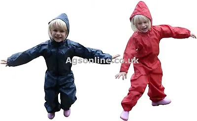 Childrens Waterproof Puddle Suit All In One Suit For Children Kids Rainsuit ☔ • £11.99