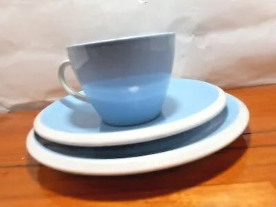 T.G.Green Church Gresley - Rare Early Blue 'POLO' Tea Cup Trio (Cornish Ware) • $40.05