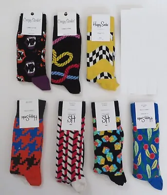 Happy Socks Men's Classic Crew Sock Shoe Size 8 - 12 Combed Cotton 1 Pack • $11