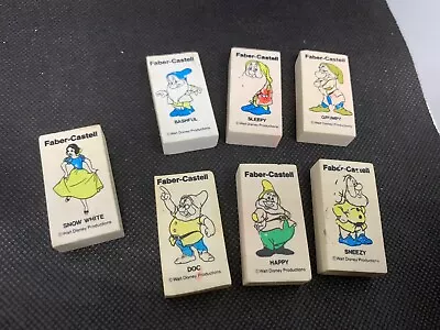 Vintage Snow White And The 6 Dwarfs Erasers • $3