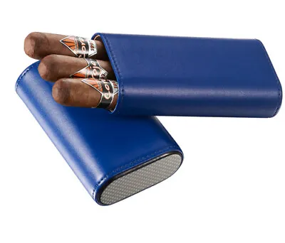 Visol Burgos 3 Finger Leather Cigar Case - Blue • $39.95