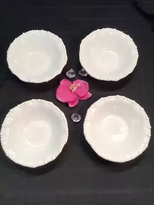 Farmhouse Rachel Ashwell Melamine 4 PC Set Salad Bowls WHITE PEARL Scallop Edge • $32.99