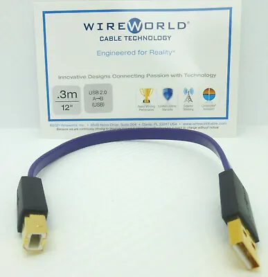 $24.99 • Buy WireWorld Ultraviolet 7 USB 0.3 Meter A To B