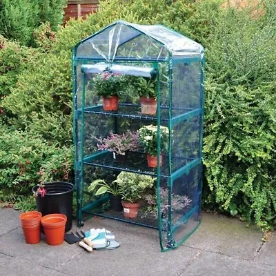 Garden Greenhouse 3 Tier Mini Outdoor Grow House PVC Cover Vegetables Plants • £19.99