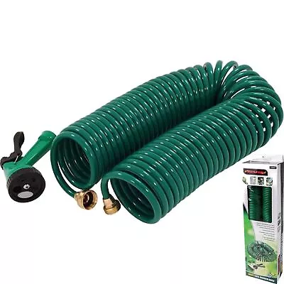 Neilsen 30m Retractable Coil Garden Hose Pipe 100ft Adjustable Water Spray Gun • £22.49