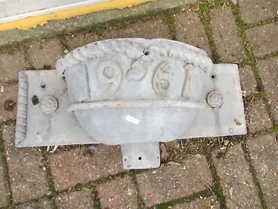 Large Vintage Lead Drainpipe Hopper Gutter 1961 Wall Planter Trough Basket Plant • £85