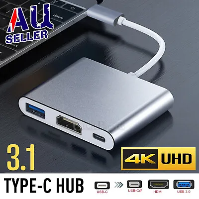 Type C To USB-C HDMI USB 3.0 Adapter Converter Cable 3 In 1 Hub For MacBook Pro • $11.95